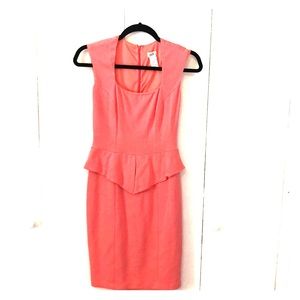 Coral peplum cocktail dress